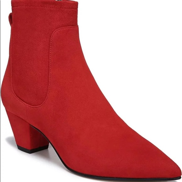 Sam Edelman Shoes | Sam Edelman Karlee Red Suede Ankle Boots | Color: Red | Size: 6.5 | Poshthrifter23's Closet